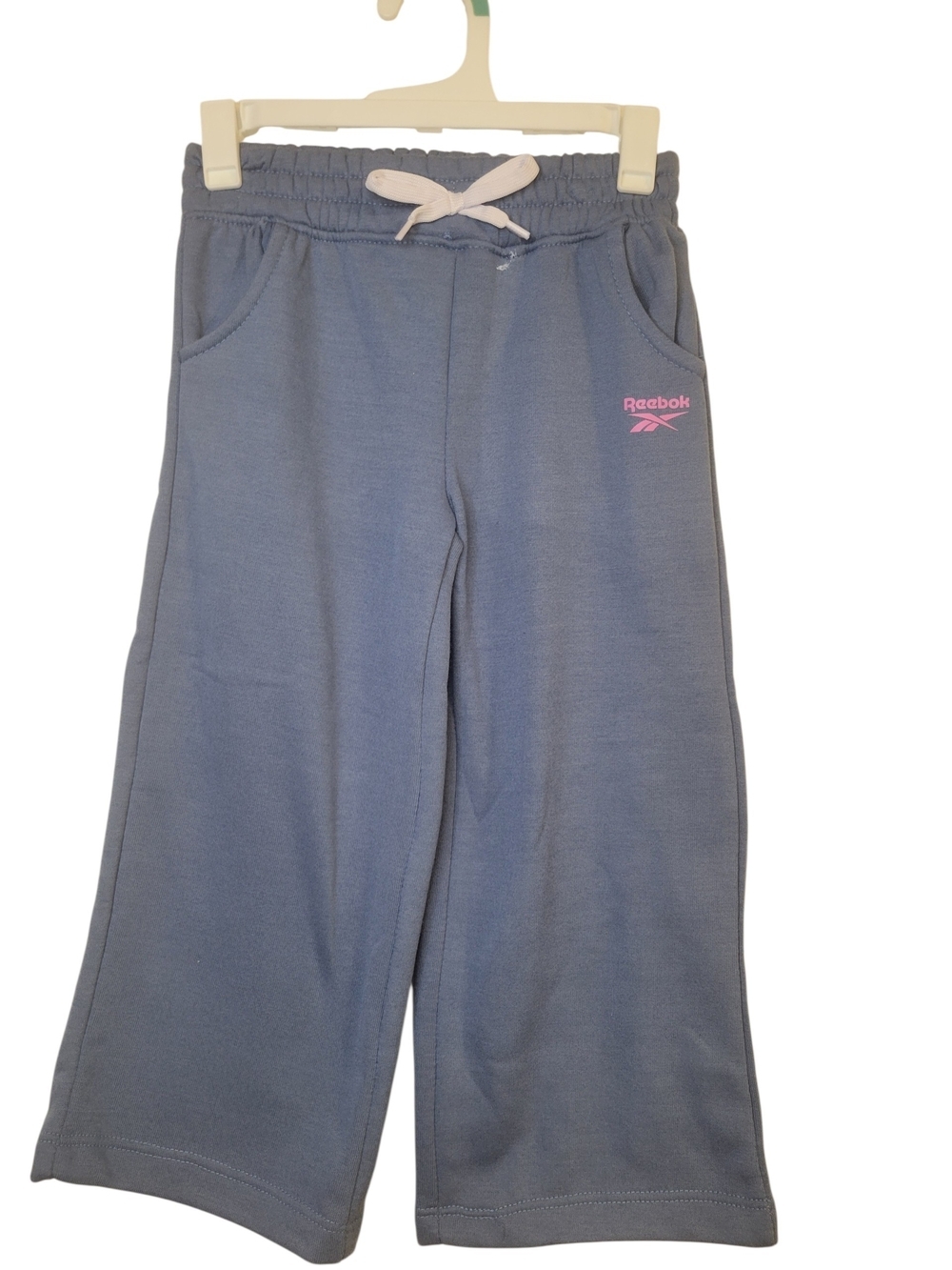 Reebok Blue Sweatpants with Pink Logo